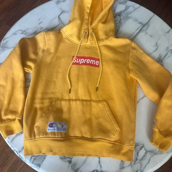 Supreme X Champion Box Logo Hoodie (Y-SMALL)